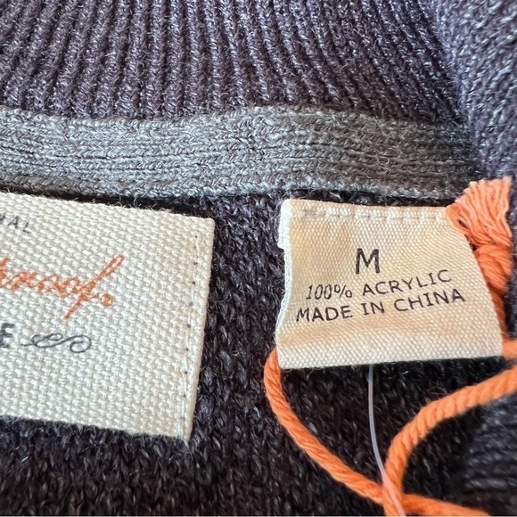 NWT weatherproof 1/4 zip medium weight sweater in color char Heather brown/grey - Picture 3 of 5